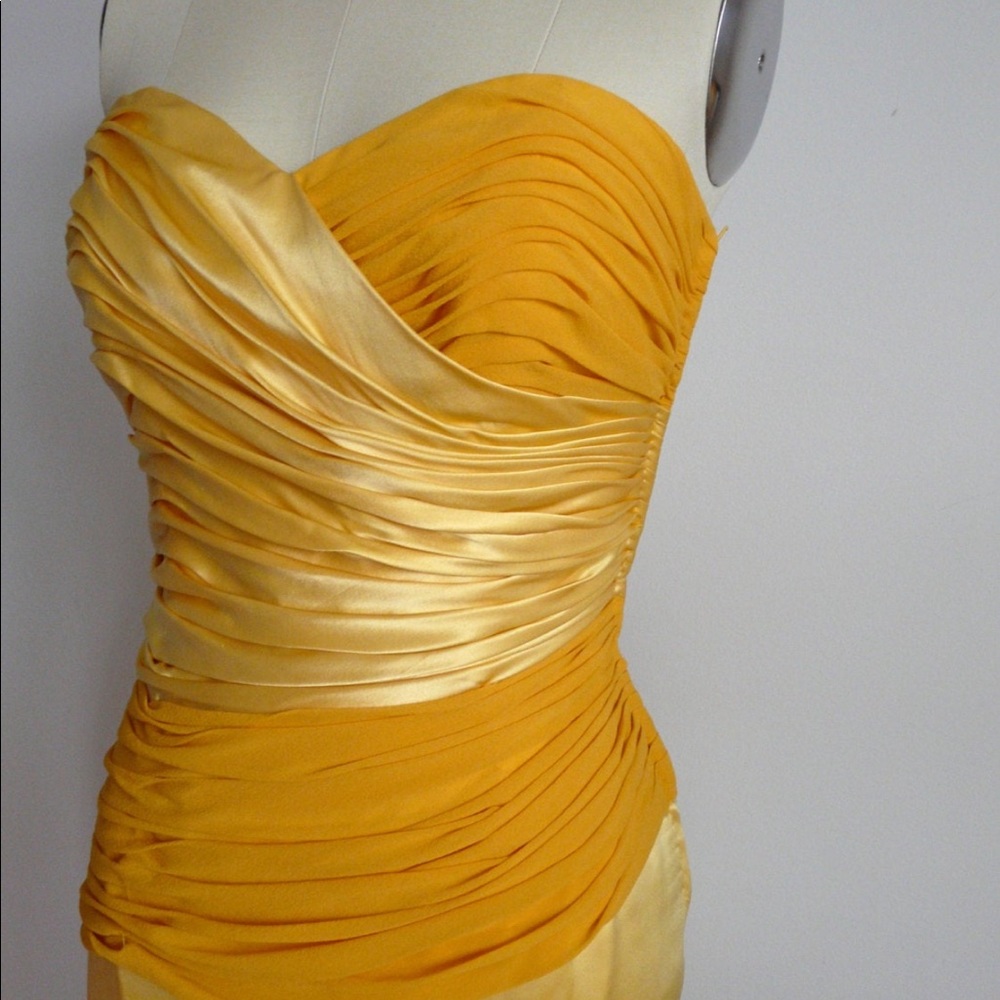 Vintage midi dress 80s drape - Picture 2 of 11